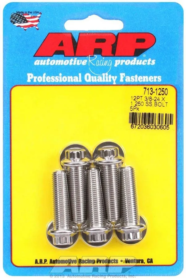 ARP S/S Bolt Kit - 12pt. (5) 3/8-24 x 1.250 713-1250
