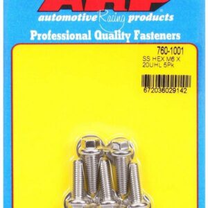 ARP S/S Bolt Kit - 6pt. (5) 6mm x 1.00 x 20mm 760-1001