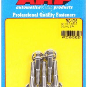 ARP S/S Bolt Kit - 6pt. (5) 6mm x 1.00 x 30mm 760-1003