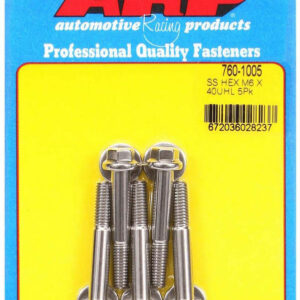 ARP S/S Bolt Kit - 6pt. (5) 6mm x 1.00 x 40mm 760-1005