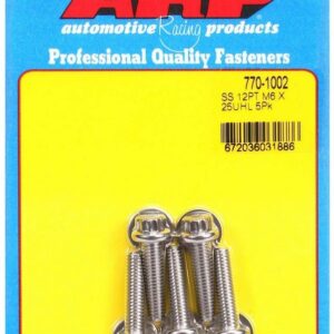 ARP S/S Bolt Kit - 12pt. (5) 6mm x 1.00 x 25 770-1002