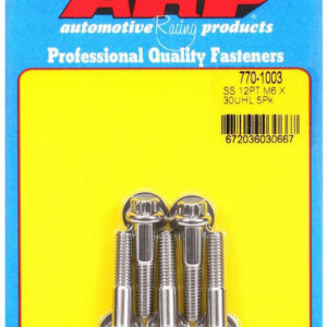 ARP S/S Bolt Kit - 12pt. (5) 6mm x 1.00 x 30 770-1003