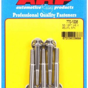 ARP S/S Bolt Kit - 12pt. (5) 6mm x 1.00 x 45mm 770-1006