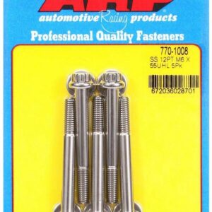 ARP S/S Bolt Kit - 12pt. (5) 6mm x 1.00 x 55mm 770-1008