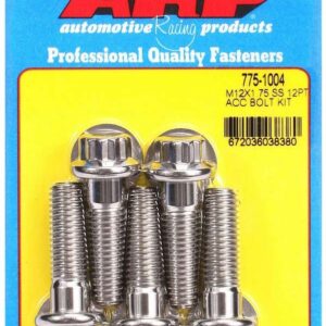 ARP S/S Bolt Kit - 12pt. (5) 12mm x 1.75 x 40mm 775-1004