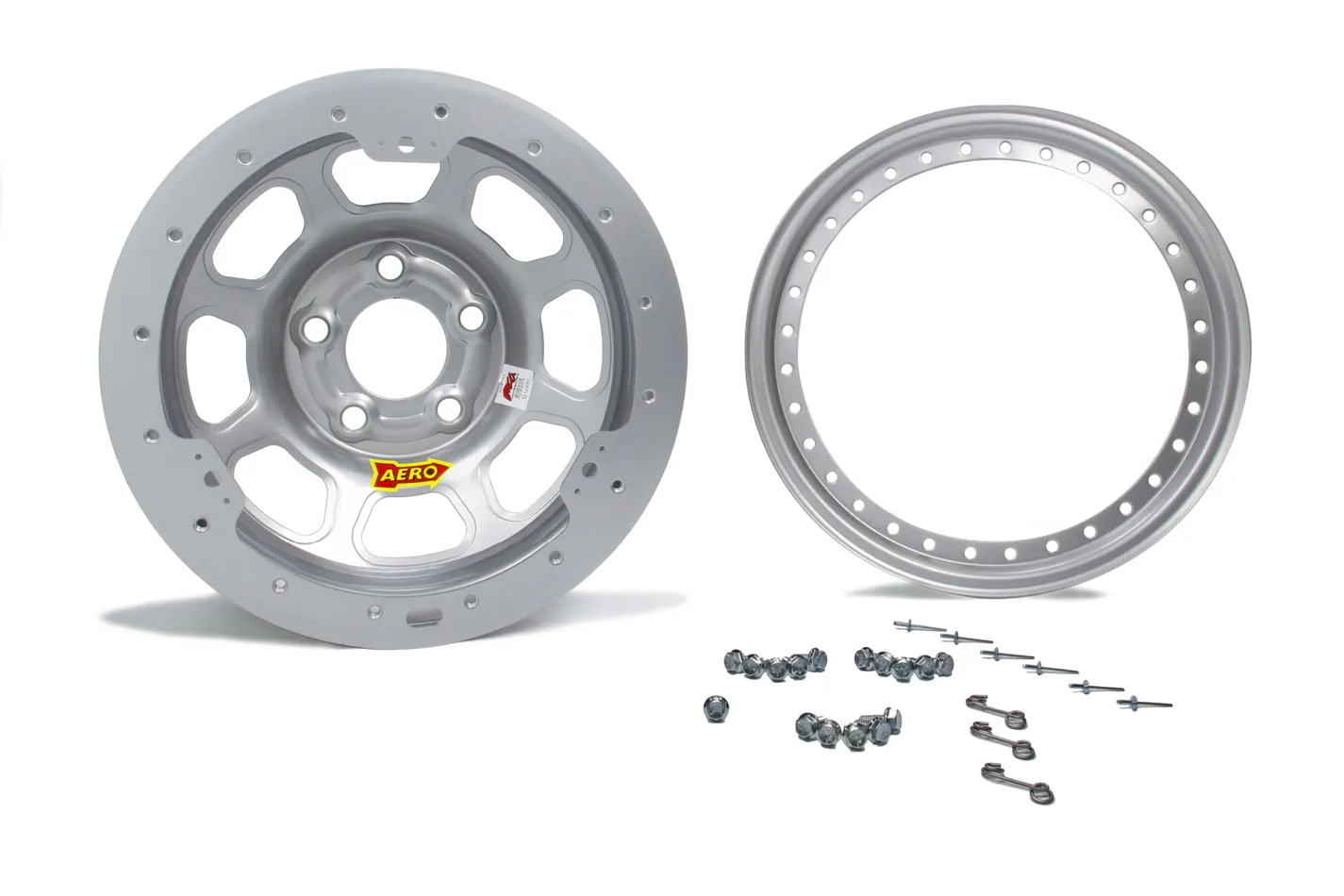 AERO RACE WHEELS 15X10 3in 5.00 Silver Beadlock 53-005030S