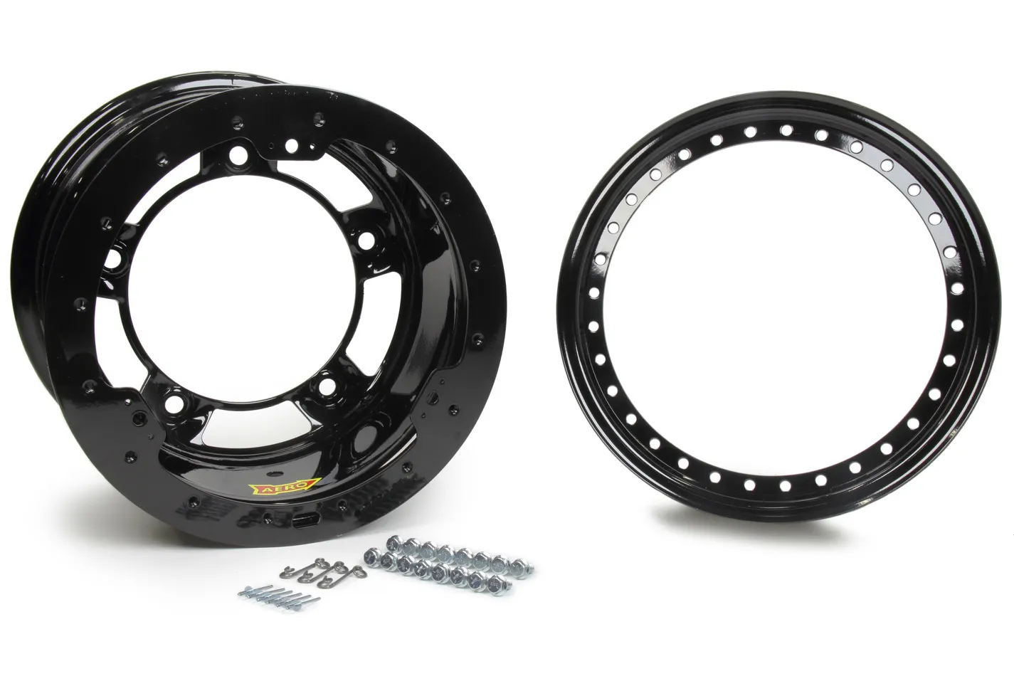 AERO RACE WHEELS 15X10 2in Wide 5 Black Beadlock 53-100520B