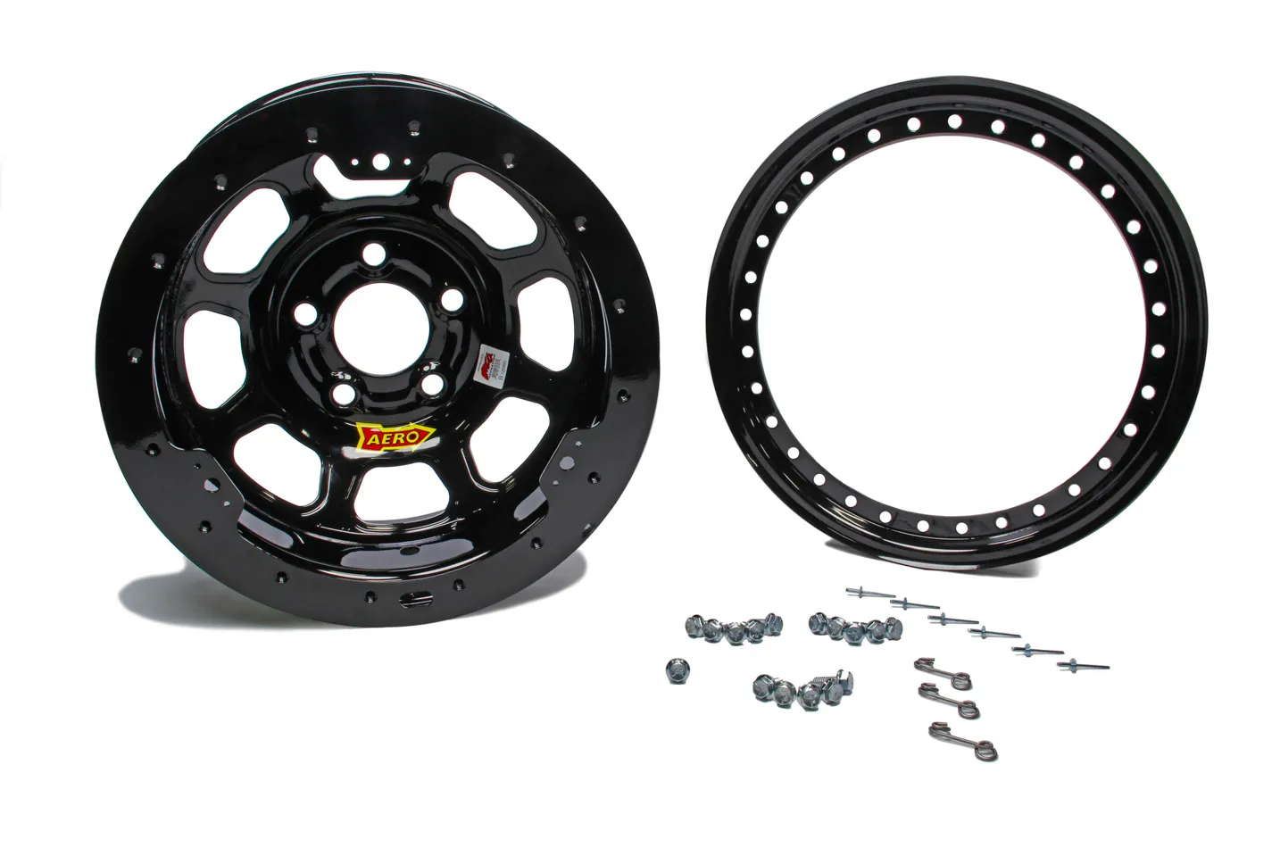 AERO RACE WHEELS 15x10 4in 5.00 Black Beadlock 53-105040B