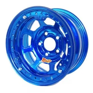 AERO RACE WHEELS 15x8 4in 5.00 Blue Chrome Beadlock Wheel 53-985040BLU