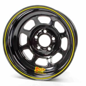 AERO RACE WHEELS 15x8 2in 5.00 Black Spun Extreme Bead 56-185020
