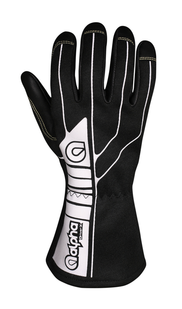 ALPHA GLOVES Glove Driver X Black Medium SFI 3.3/1 AGD1-01-M