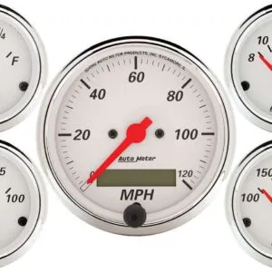 AUTOMETER Arctic White Gauge Kit W/Red Pointer 1302