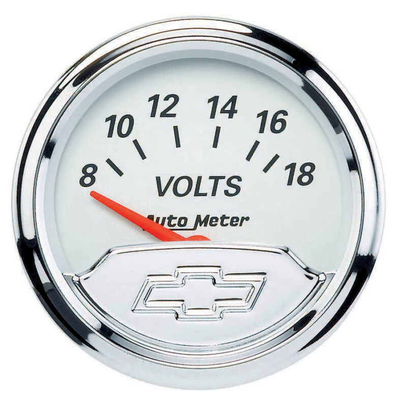 Auto Meter Chevy Vintage Water Temperature Gauge - 2-1/16 Inch Electric 100-250°F For Engine Monitoring