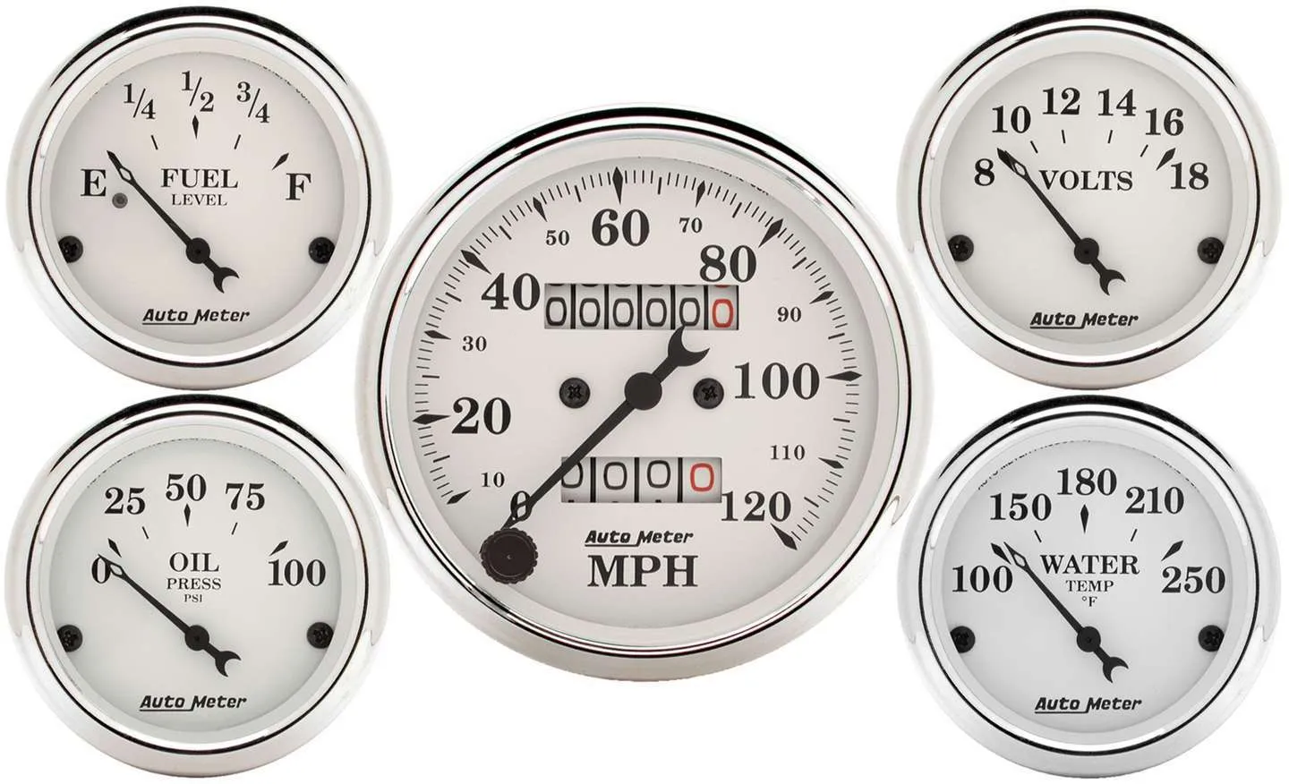 AUTOMETER Old Tyme White Gauge Kit Mech Speedo 1601