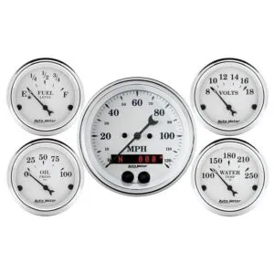 AUTOMETER Old Tyme White Gauge Kit w/GPS Speedo 1650