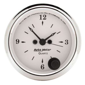AUTOMETER Old Tyme White 2 1/16in Quartz Clock 1686