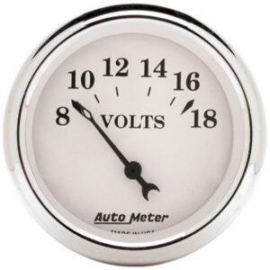 AUTOMETER Old Tyme White 2 1/16in Voltmeter 8-18 1692