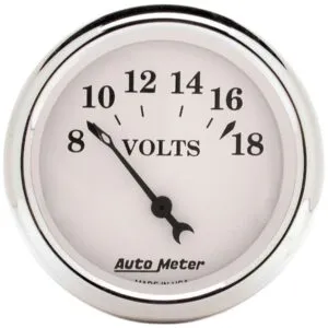 AUTOMETER Old Tyme White 2 1/16in Voltmeter 8-18 1692