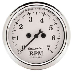 AUTOMETER Old Tyme White 2 1/16in Tach 7000 RPM Elec. 1694