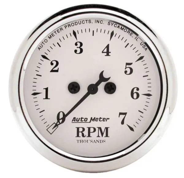 AUTOMETER Old Tyme White 2 1/16in Tach 7000 RPM Elec. 1694
