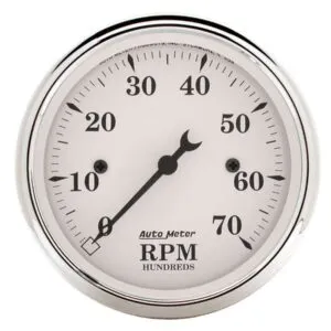 AUTOMETER Old Tyme White 3 1/8in Tach 7000 RPM Elec. 1695