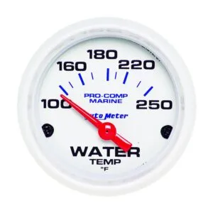 AUTOMETER 2-1/16 Water Temp Gauge 100-250F White Phantom 200762