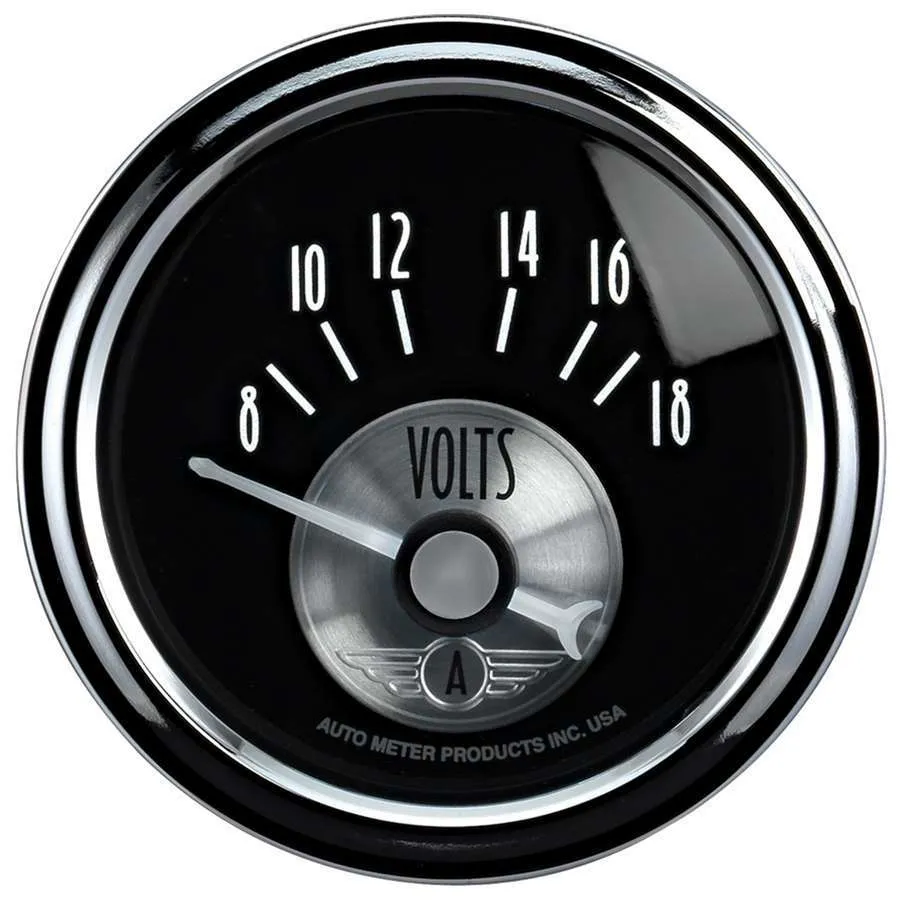 AUTOMETER 2-1/16 Voltmeter 8-18V Prestige Black Series 2093
