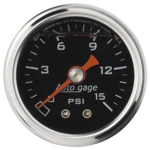AUTOMETER 1-1/2in Pressure Gauge - 0-15psi - Black Face 2172