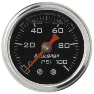 AUTOMETER 1-1/2in Pressure Gauge - 0-100psi - Black Face 2174
