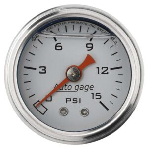 AUTOMETER 1-1/2in Pressure Gauge 0-15psi- White 2175