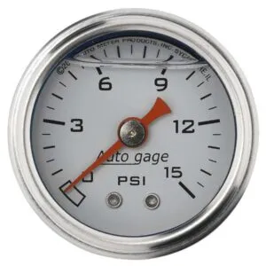 AUTOMETER 1-1/2in Pressure Gauge 0-15psi- White 2175