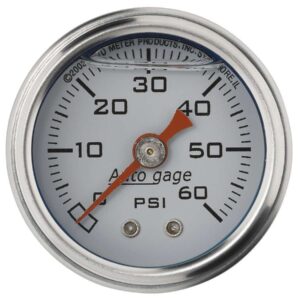 AUTOMETER 1-1/2in Pressure Gauge 0-60psi- White 2176