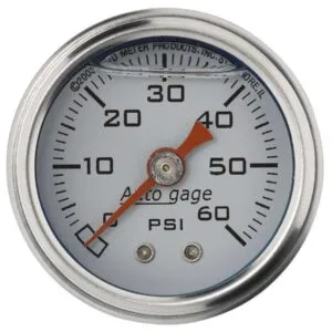 AUTOMETER 1-1/2in Pressure Gauge 0-60psi- White 2176