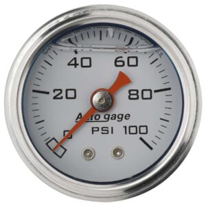 AUTOMETER 1-1/2in Pressure Gauge 0-100psi- White 2177