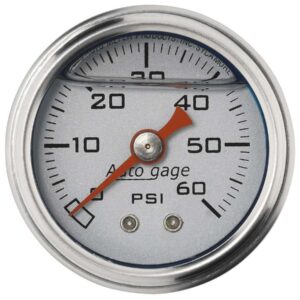 AUTOMETER 1-1/2in Pressure Gauge - 0-60psi - Silver Face 2179
