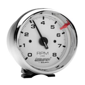 AUTOMETER 3-3/4in White Face Tach- Chrome Cup 2304
