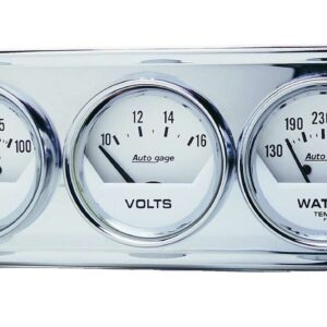 AUTOMETER 2-1/16in Oil/Volt/Water Chrm Short Sweep Console 2325