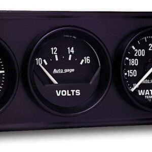 AUTOMETER 2in Black Mech Gauge Pnl 3-Gauge Oil/Volt/Water 2397