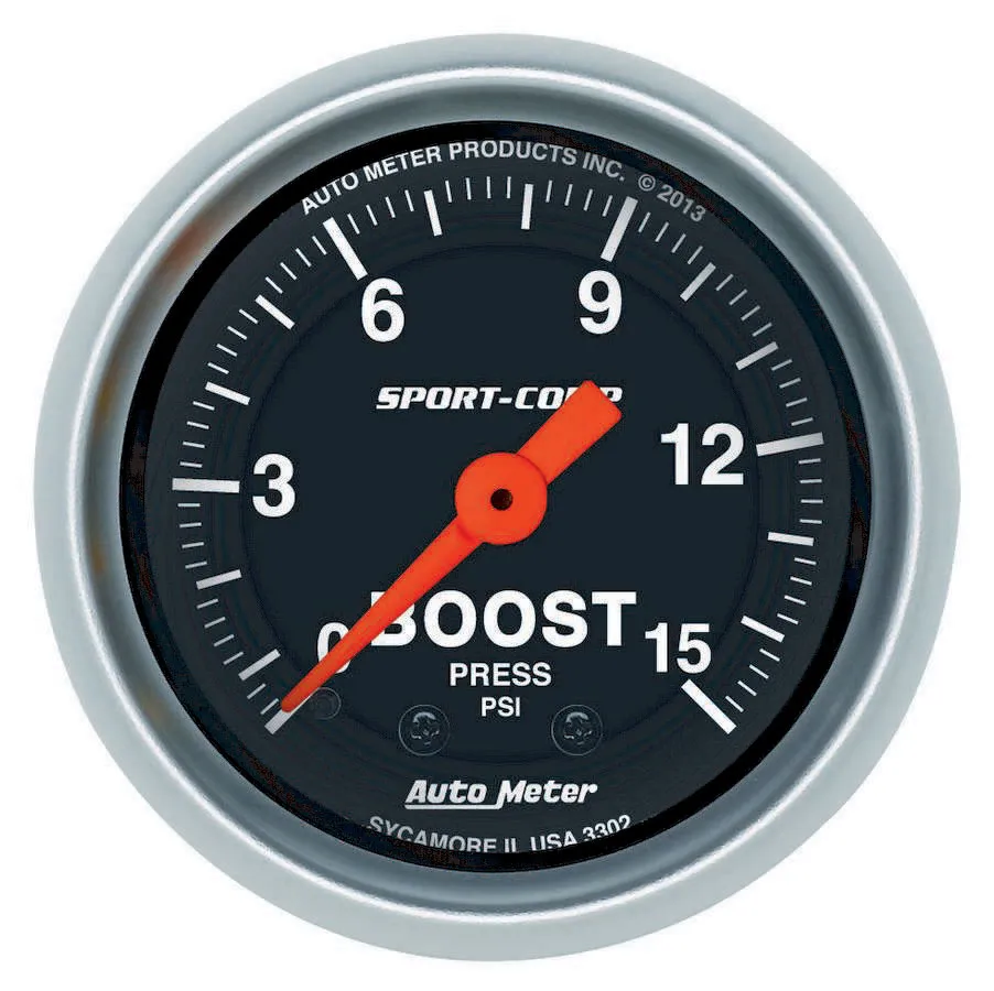 AUTOMETER 2-1/16 S/C Boost Gauge 0-15 PSI 3302