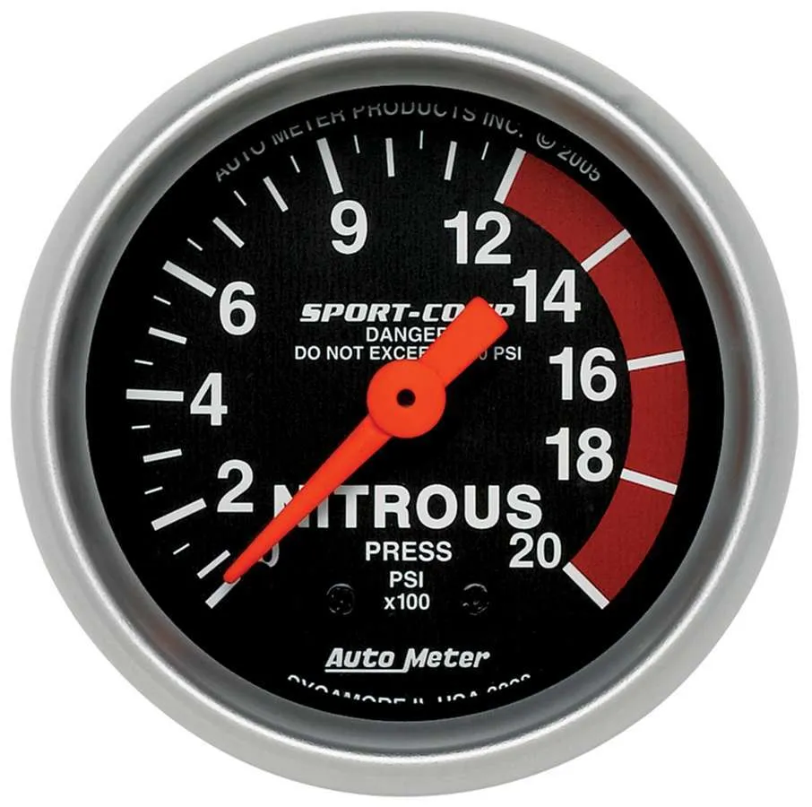 AUTOMETER 2-1/16in Sport Comp NOS Pressure Gauge 3328