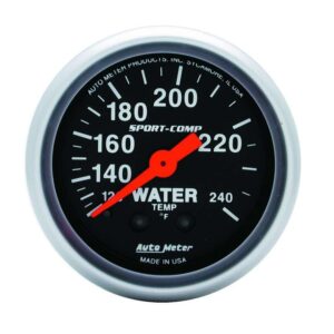 AUTOMETER 2-1/16in Sport-Comp Water Temp.Gauge 120-240 3333