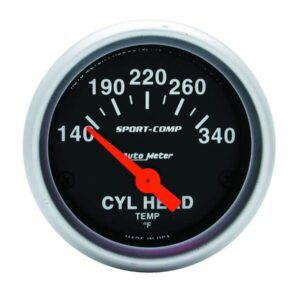 AUTOMETER 2-1/16in S/C Cylinder Hd Temp. Gauge 140-340 3336