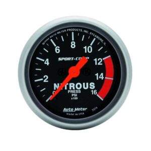 AUTOMETER 2-1/16in S/C Nitrous Press. Gauge 0-1600psi 3374