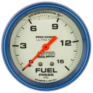AUTOMETER 2-5/8 Ultra-Nite F/P Gauge 0-15psi 4211
