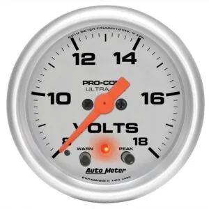 AUTOMETER 2-1/16in U/L Volt Gauge w/Peak & Warning 4383