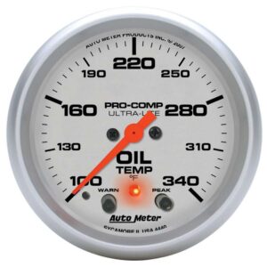 AUTOMETER 2-5/8in U/L Oil Temp Gauge w/Peak & Warning 4440