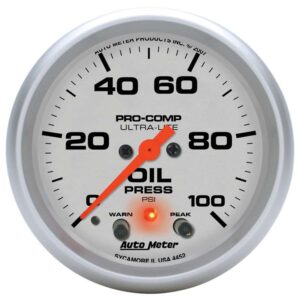 AUTOMETER 2-5/8in U/L Oil Pressure Gauge w/Peak & Warning 4452