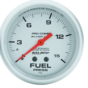 AUTOMETER Pro Comp 2-5/8in Silver Liq-Fill Fuel 0-15 PSI 4611