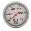 AUTOMETER U/L 2-5/8in Silver Liq-Fill Oil 0-100 PSI 4621