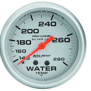 AUTOMETER Pro Comp 2-5/8in Silver Liq-Fill Water 140-280 4631